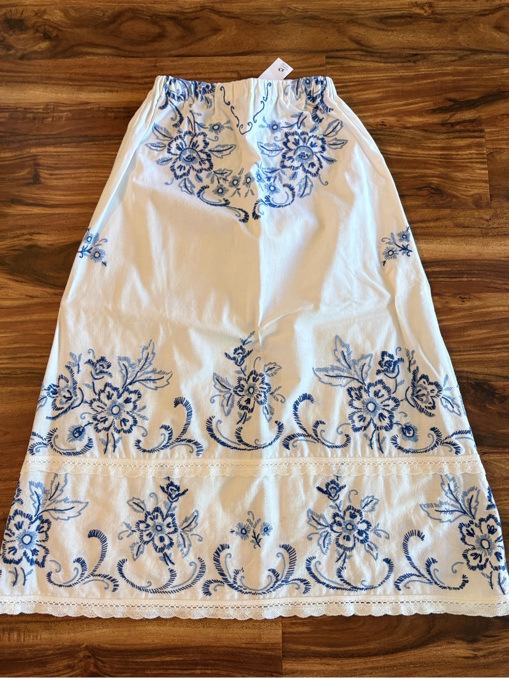 NWT Orsina à Italy Bespoke Women’s Blue Chinoiserie Vintage Maxi Skirt Small S